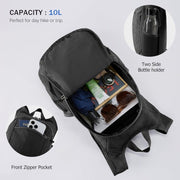 Danoz Fashion - Black Ultra - Lightweight Packable Backpack (10L) - Foldable Daypack for Travel, Hiking & Sports - danozdirect