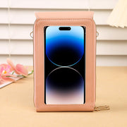 Danoz Fashion - Black Women's Cute Mini PU Leather Crossbody Phone Bag (19x12x4cm) - Touch Screen Window, Vertical Style - danozdirect