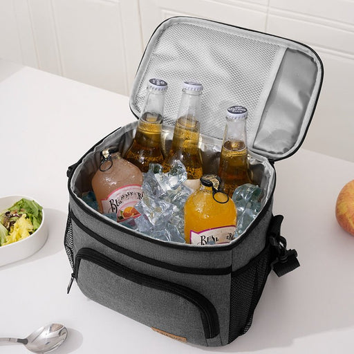 Danoz Fashion - Blue Insulated Lunch Bag Cooler Tote - 9L Leakproof Thermal Lunch Box with Shoulder Strap & Pockets for Work, Picnic, Travel - danozdirect
