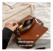 Danoz Fashion - Brown Vintage PU Leather Shoulder Bag with Adjustable Strap - Compact and Stylish - danozdirect