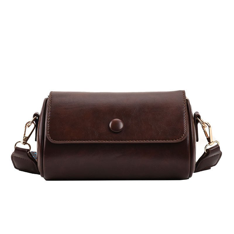 Danoz Fashion - Coffee Vintage PU Leather Shoulder Bag with Adjustable Strap - Compact and Stylish - danozdirect