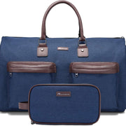 Danoz Fashion - Dark Blue 45L Garment Duffel Bag - Men's Travel Suit Bag - Carry On Weekender - danozdirect