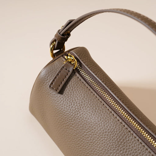 Danoz Fashion - Genuine Leather Boston Bag - Mini Barrel Crossbody & Top Handle Purse(white) - danozdirect