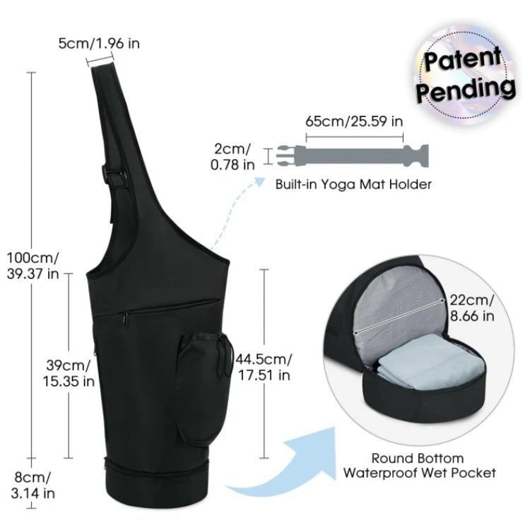 Danoz Fashion - Green All - in - One Yoga Sling Bag - Fits Mat & Gear, Large Opening, Side Pockets - danozdirect