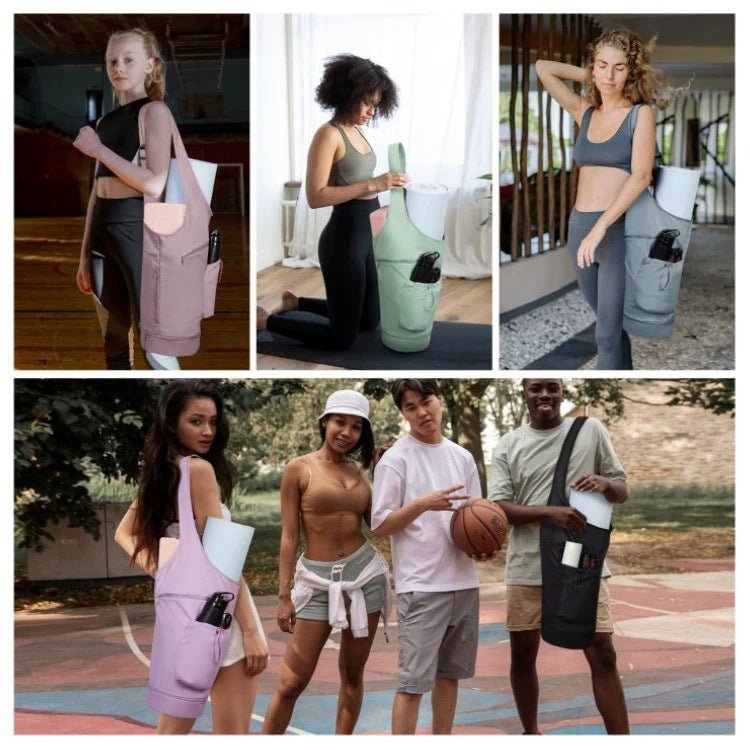 Danoz Fashion - Green All - in - One Yoga Sling Bag - Fits Mat & Gear, Large Opening, Side Pockets - danozdirect