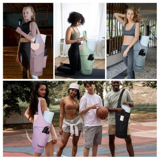Danoz Fashion - Green All - in - One Yoga Sling Bag - Fits Mat & Gear, Large Opening, Side Pockets - danozdirect