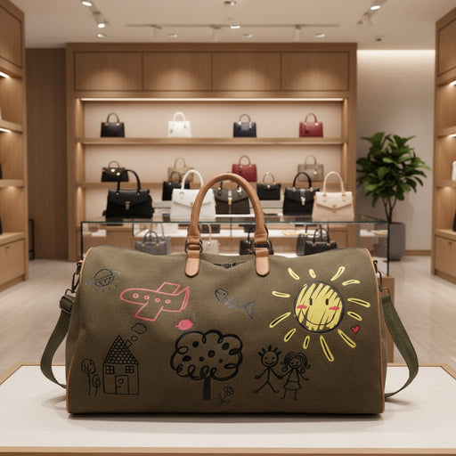 Danoz Fashion - Green - coffee Large Capacity Graffiti Travel Duffel Bag - Canvas Weekender with Wet/Dry Pocket & Shoe Compartment - danozdirect