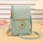 Danoz Fashion - Green Women's Cute Mini PU Leather Crossbody Phone Bag (19x12x4cm) - Touch Screen Window, Vertical Style - danozdirect