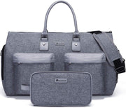 Danoz Fashion - Grey 45L Garment Duffel Bag - Men's Travel Suit Bag - Carry On Weekender - danozdirect