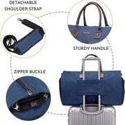 Danoz Fashion - Grey 45L Garment Duffel Bag - Men's Travel Suit Bag - Carry On Weekender - danozdirect