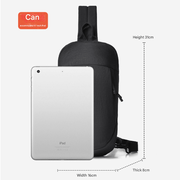 Danoz Fashion - Grey Minimalist Anti - Theft Sling Bag for Men & Women - Water - Resistant Crossbody Chest Pack, Fits 9.7 - inch Tablet - danozdirect