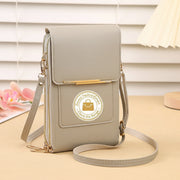 Danoz Fashion - Grey Women's Cute Mini PU Leather Crossbody Phone Bag (19x12x4cm) - Touch Screen Window, Vertical Style - danozdirect