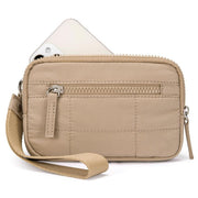 Danoz Fashion - Khaki RFID Blocking Nylon Wristlet Clutch Wallet - Compact Waterproof Pouch with Card Slots & ID Window - danozdirect