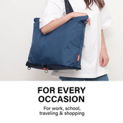 Danoz Fashion - KOELE - Shopper Bag Tote Bag Foldable Travel Laptop Grocery Nylon KO - DUAL NAVY - danozdirect