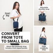 Danoz Fashion - KOELE - Shopper Bag Tote Bag Foldable Travel Laptop Grocery Nylon KO - DUAL NAVY - danozdirect