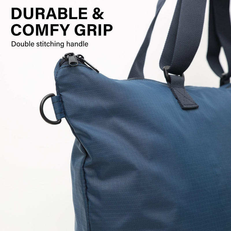 Danoz Fashion - KOELE - Shopper Bag Tote Bag Foldable Travel Laptop Grocery Nylon KO - DUAL NAVY - danozdirect