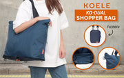 Danoz Fashion - KOELE - Shopper Bag Tote Bag Foldable Travel Laptop Grocery Nylon KO - DUAL NAVY - danozdirect