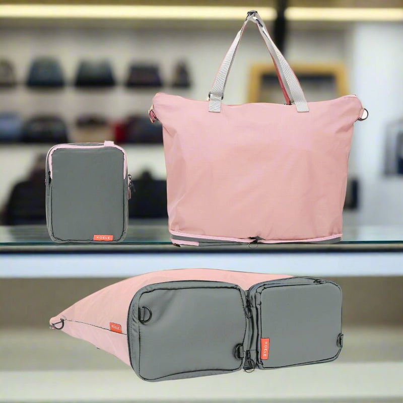Danoz Fashion - KOELE - Shopper Bag Tote Bag Foldable Travel Laptop Grocery Nylon KO - DUAL PINK - danozdirect