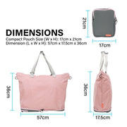 Danoz Fashion - KOELE - Shopper Bag Tote Bag Foldable Travel Laptop Grocery Nylon KO - DUAL PINK - danozdirect