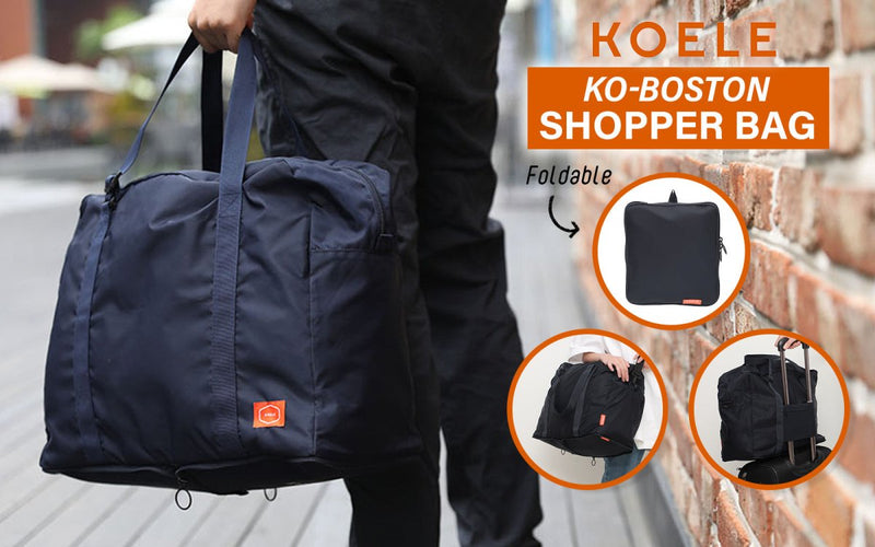 Danoz Fashion - KOELE - Shopper Bag Travel Duffle Bag Foldable Laptop Luggage Nylon KO - BOSTON NAVY - danozdirect