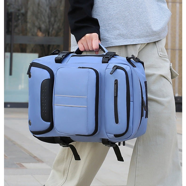 Danoz Fashion - Large Capacity Convertible Travel Backpack - 16" Laptop Compartment, Shoe Pouch & USB Port(blue) - danozdirect