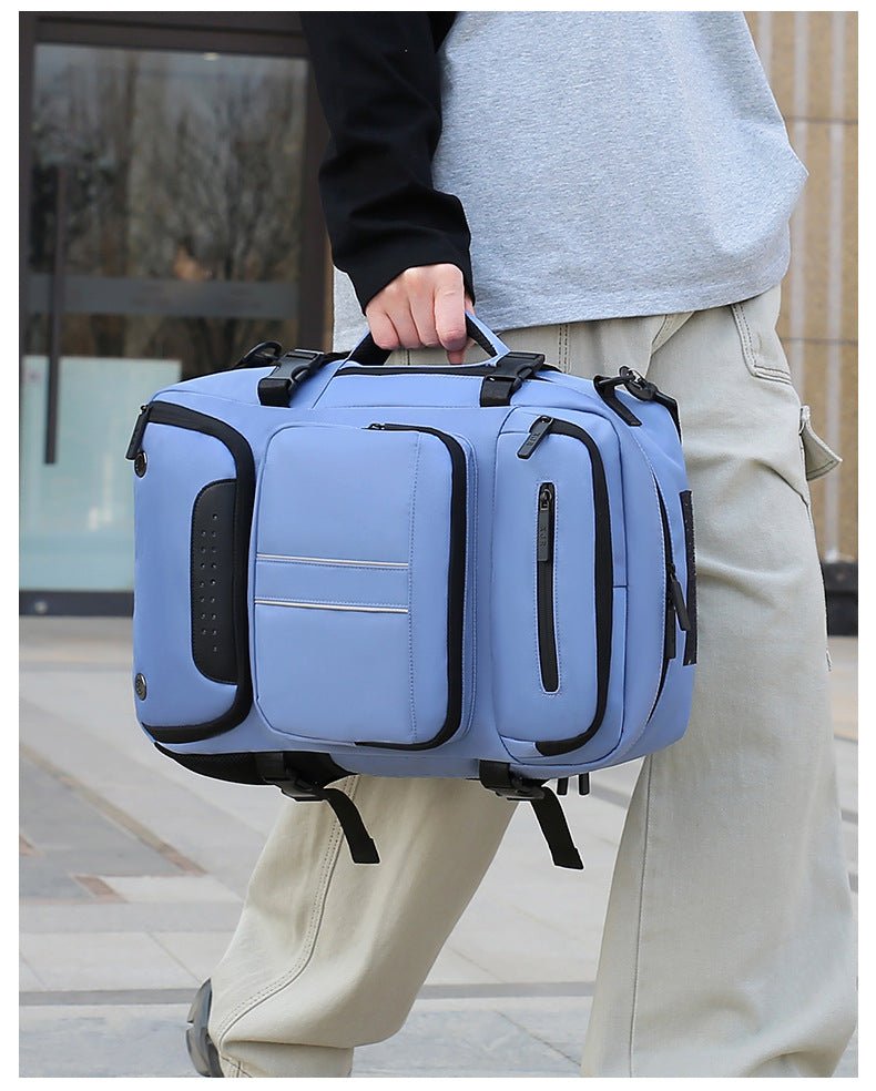 Danoz Fashion - Large Capacity Convertible Travel Backpack - 16" Laptop Compartment, Shoe Pouch & USB Port(Grey) - danozdirect