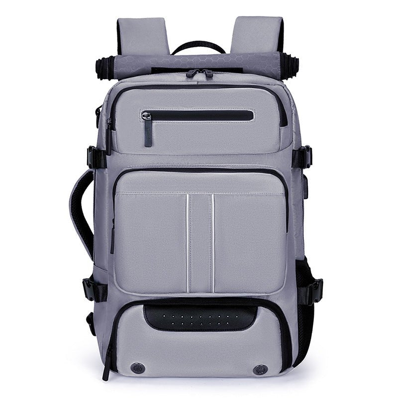Danoz Fashion - Large Capacity Convertible Travel Backpack - 16" Laptop Compartment, Shoe Pouch & USB Port(Grey) - danozdirect