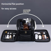 Danoz Fashion - Large Capacity PU Leather Toiletry Bag - Multi - Compartment Dopp Kit & Cosmetic Organizer(Tan) - danozdirect