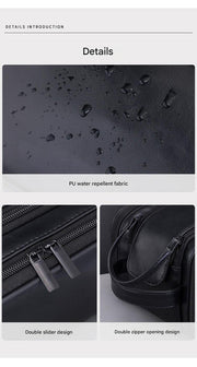 Danoz Fashion - Large Capacity PU Leather Toiletry Bag - Multi - Compartment Dopp Kit & Cosmetic Organizer(Tan) - danozdirect