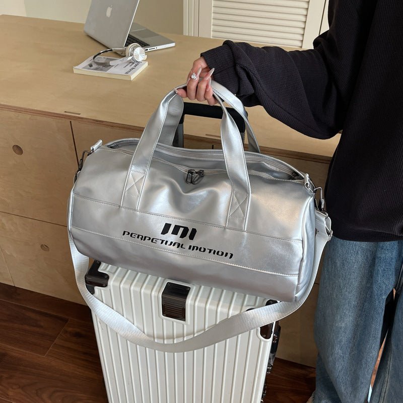 Danoz Fashion - Lightweight Sports Bag with Dedicated Shoe and Wet Gear Zone(silver) - danozdirect