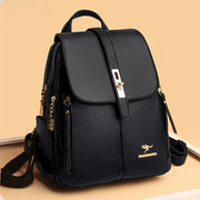 Danoz FashionSmart - Premium PU Leather Backpacks, Chic Girls Daypack, Vintage Black School Bag - danozdirect