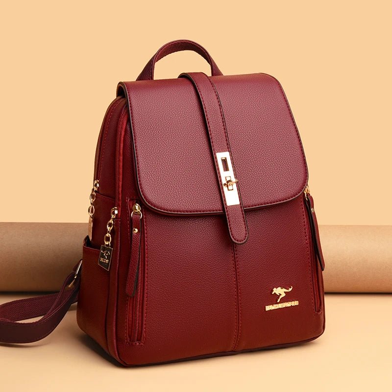 Danoz FashionSmart - Premium PU Leather Backpacks, Chic Girls Daypack, Vintage Black School Bag - danozdirect