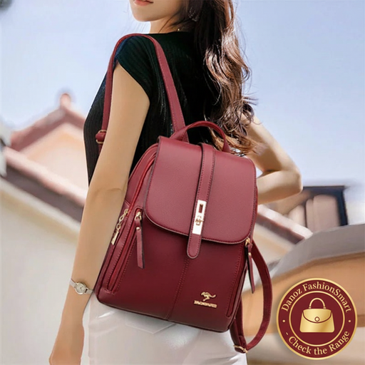 Danoz FashionSmart - Premium PU Leather Backpacks, Chic Girls Daypack, Vintage Black School Bag - danozdirect