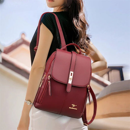 Danoz FashionSmart - Premium PU Leather Backpacks, Chic Girls Daypack, Vintage Black School Bag - danozdirect