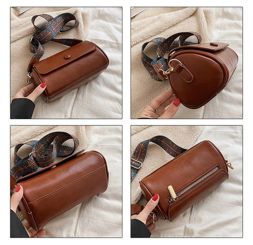 Danoz Fashion - Off - white Vintage PU Leather Shoulder Bag with Adjustable Strap - Compact and Stylish - danozdirect