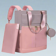 Danoz Fashion - Pink and Grey Stylish Nappy Bag Backpack - Multi - Functional Diaper Bag with Insulated Pockets, Changing Pad & Pacifier Case - danozdirect