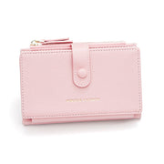 Danoz Fashion - Pink Compact Bifold Wallet for Women - High Capacity PU Leather Purse with Zipper Coin Pocket - danozdirect
