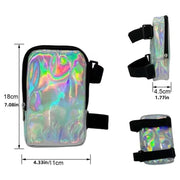 Danoz Fashion - Pink Shiny Holographic Thigh Holster Bag - Hands - Free Festival & Hiking Gear - danozdirect