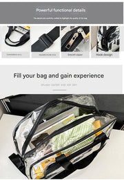 Danoz Fashion - Pink transparent Multi - Purpose Clear PVC Bag - Travel, Fitness, Storage Tote (50x32x18cm) - danozdirect