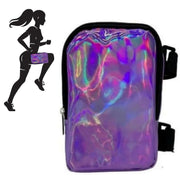 Danoz Fashion - Purple Shiny Holographic Thigh Holster Bag - Hands - Free Festival & Hiking Gear - danozdirect