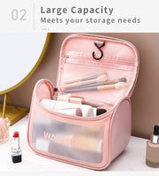 Danoz Fashion - PVC Transparent Cosmetic Bag,Waterproof Portable Travel Organizer with Handle(Black) - danozdirect