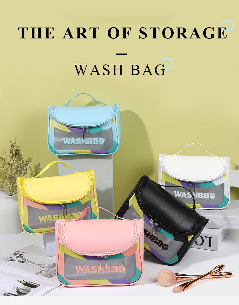 Danoz Fashion - PVC Transparent Cosmetic Bag,Waterproof Portable Travel Organizer with Handle(Yellow) - danozdirect