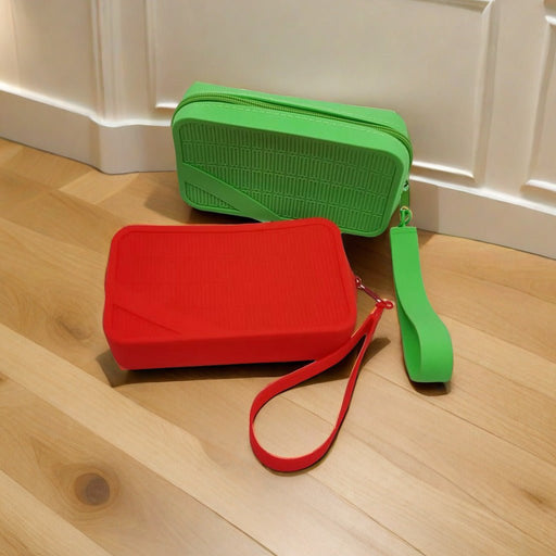 Danoz Fashion - Red Silicone Zipper Storage Pouch - Stylish Multi - Purpose Organizer with Wrist Strap - danozdirect