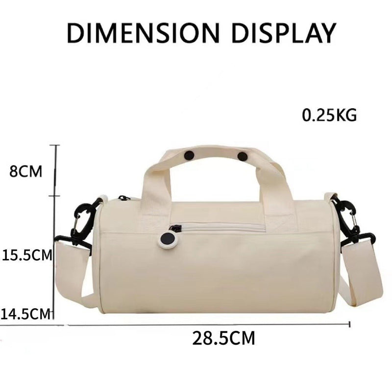 Danoz Fashion - Waterproof Oxford Cylindrical Travel Bag - Large Capacity Handbag with Shoulder Strap(Black) - danozdirect