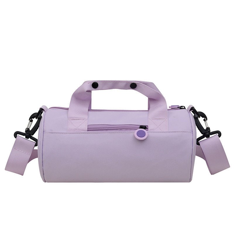 Danoz Fashion - Waterproof Oxford Cylindrical Travel Bag - Large Capacity Handbag with Shoulder Strap(Light Purple) - danozdirect