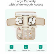 Danoz Fashion - White Puffy Travel Wash Bag with Wide - Mouth Access and Wet - Dry Pockets - danozdirect