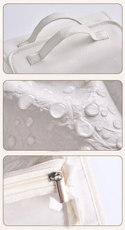 Danoz Fashion - White Roll - Up Travel Makeup Bag - Compact Cosmetic Organizer with Multiple Compartments - danozdirect