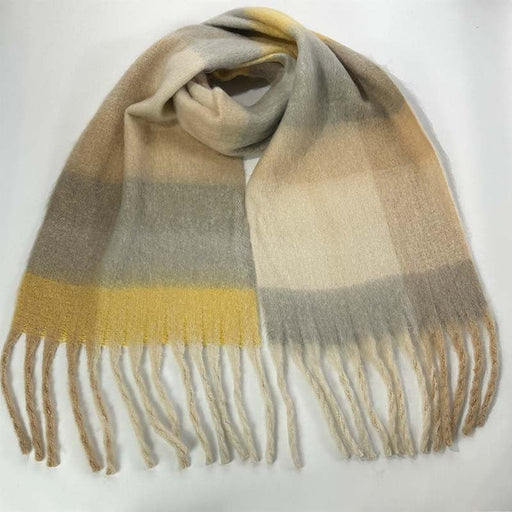 Danoz Fashion - Winter Luxe Warm Oversized Scarf - Cozy Thick Plaid Wrap, European Chic Style(Pink plaid) - danozdirect