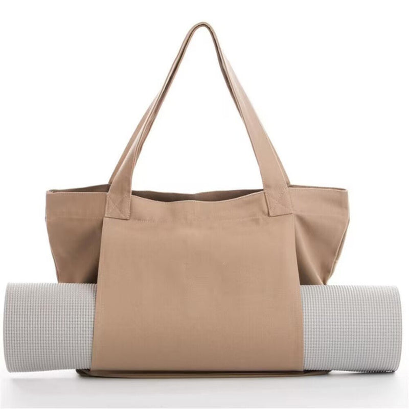 Danoz Fashion - Yoga Mat Tote Bag - Durable Canvas Shoulder Bag for Outdoor Workouts & Travel(Apricot) - danozdirect