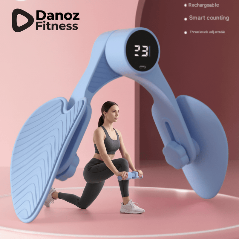 Danoz Fitness - Blue Smart Kegel & Thigh Master with Counter - Adjustable Pelvic Floor Strengthening Device for Women, Inner Thigh & Glute Toner - danozdirect